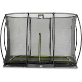 Exit Silhouette Trampolin 214x305cm, mit Sicherheitsnetz, Bodentrampolin, Rechteckig, für Kinder, Rosa