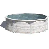 Gre Runder Stahlwandpool mit Nordicoptik KIT300N – Ø 300 x 120 cm, Komplettset