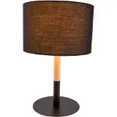 Näve Tischleuchten - Textil-Tischleuchte "TESSILE" H: 37cm schwarz, Tischlampe im Scandi Style, aus Metall, Kunststoff und Textilmaterial in schwarz, 37 cm hoch, Ø 24 cm, E14-Fassung – Schnurschalter