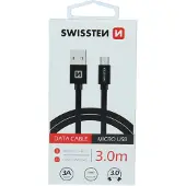 Swissten Textile Quick Charge Universal Micro USB Daten- und Ladekabel 3 m