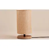 Opviq , Hochwertige Tischlampe, Beige, 30 cm hoch | 100% Stoff, Holzfuß, Schirmdurchmesser: 15 cm, Höhe: 24 cm | E14 Fassung, max. 40 W, ideal für rustikale Wohnräume.