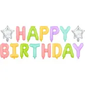Party Deco Luftballon-Set Happy Birthday Mehrfarbig (35cm)