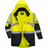 Portwest atmungsaktive Warnschutzjacke, wasserabweisend, 40+ UPF...