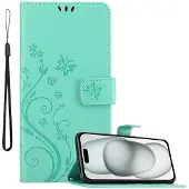 Cadorabo Hülle für Apple iPhone 15 PLUS mit Blumen Muster