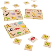 Bigjigs Holzspiel Lotto - Tiere Memoryspiel für Kinder