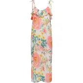 ONLY Damen Milla Träger Maxikleid Cloud Dancer Big Flowers