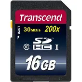 Transcend TS16GSDHC10, 16 GB, SDHC, Klasse 10, NAND, 30 MB/s, Schwarz