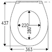 Hamberger Sanitary WC-Sitz Lago mit Edelstahl-FastFixmutter B0302Y wei