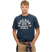 Superdry für Herren. M1012176A Athletic Essential Grafik-T-Shirt navy (XL), Lässig, Baumwolle, Kurzarm, Marine