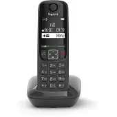 Gigaset AS690R, Analoges/DECT-Telefon, Kabelgebundenes Mobilteil, 100 Eintragungen, Anrufer-Identifikation, Schwarz