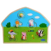 Barbo Toys Peppa Pig - Wooden Peg Puzzle - Playground