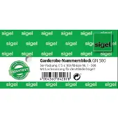 Sigel Garderoben-Nummernblock GN500, m. Lochstanzung, 1 - 500 nummeriert, 5 Stück