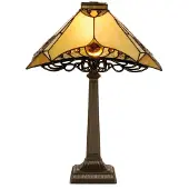 Clayre & Eef Tiffany Tischlampe 36x36x50 cm Braun Beige Glas
