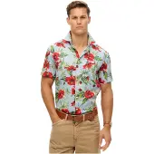 Superdry für Herren. M4010947A Blaues Hawaii-Hemd (M), Lässig, Baumwolle, Kurzarm