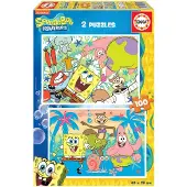 Hutter Educa - Spongebob Schwammkopf - Puzzle 2x100 Teile