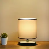 Opviq , Hochwertige Tischlampe, Grau, 15 x 15 x 22 cm | Stoffkörper, Kunststoffbeine, Höhe mit Kabel: 100 cm | E14 Fassung, max. 40 W | Elegantes Design für jeden Raum.
