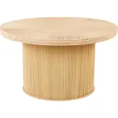 Beliani Couchtisch 2er Set Natur aus Rattan Runde Tischplatte Boho Stil Design