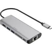 Deltaco USBC-HDMI24, USB Typ-C, HDMI, RJ-45, USB 2.0 Type-A, USB Typ-C, SD, 14400 Mbit/s, 60 Hz, 3840 x 2160 Pixel