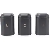 Salter BW13729EU7 Pebble 3-Piece Canister Set Charcoal
