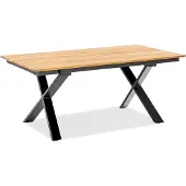 Niehoff Strato Tischplatte aus massiven Teakholz geölt - mit einer Klappeinlage 100 cm