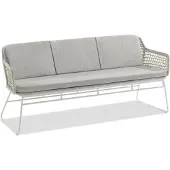 Niehoff Lido Bank Aluminium/Kordelgeflecht Ivory/Beige inkl. Sitzkissen