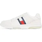 Tommy Hilfiger Eleganter weißer Herrensportschuh mit Kontrastdetails und herausnehmbarem Fußbett