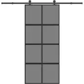 vidaXL Schiebetür mit Beschlag 90x205 cm Hartglas & Aluminium