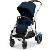 Cybex e-Gazelle S, Betthimmel, Traditioneller Kinderwagen, Unisex, Faltbar, Blau, Silber