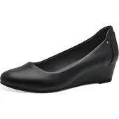 Jana Damen Pumps mit Keilabsatz Vegan, Black, 41