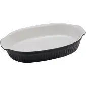 Creatable Auflaufform "Classic Black & White", Steinzeug, (1 St.), markantes Streifenrelief, außen schwarz, innen weiß, 33,5 x 19 cm