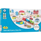 Bigjigs Schienen Holz Zugset Stadt und Land - 101-teilig