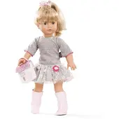 Götz 1690391 Precious Day Girls Jessica Puppe Netlace & Flowers - 46 cm große Stehpuppe, Blonde Lange Haare, Blaue Schlafaugen - 5-teiliges Set