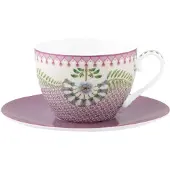Pip studio Tasse & Untertasse Lily & Lotus Tiles Lilac 280 ml
