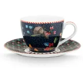 Pip studio Espressotasse mit Untertasse Berry Blues Blue (2-teilig)