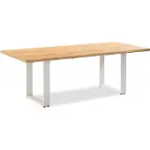 Niehoff Solid Tisch Aluminium/Teak Massivholz gebürstet Ivory/Holzfarben