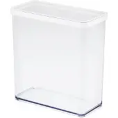 Rotho LOFT Premium Dose, Hochformat, 3,2 Liter, Frischhaltedose, Maße: 200 x 100 x 214 mm, Farbe: transparent / weiße Dichtung