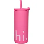 Design Letters - Hi Travel Trinkhalm-Becher, 0.5 l, cherry pink