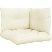vidaXL Palettenkissen 3-tlg. Creme Stoff
