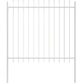 vidaXL Gartenzaun WOERDEN 1,7 x 1,5 m Pulverbeschichteter Stahl Weiß