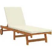 vidaXL Sonnenliege Braun und Creme 199 x 63 x 85 cm Massivholz Akazie