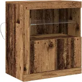 vidaXL LED-Sideboard Braun 60,5 x 37 x 67 cm Holzwerkstoff