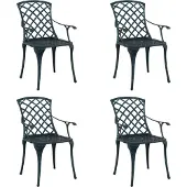 vidaXL Gartenstuhl 4 Stk. Grün Aluminium