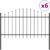 vidaXL Gartenzaun WOERDEN 6 stk. 170 x 140 cm Grau