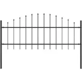 vidaXL Gartenzaun WOERDEN 170 x 115 cm Pulverbeschichteter Stahl Grau