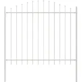 vidaXL Gartenzaun WOERDEN 170 x 190 cm Pulverbeschichteter Stahl Weiß