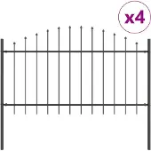 vidaXL Gartenzaun WOERDEN 4 pcs 170 x 140 cm Pulverbeschichteter Stahl