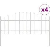 vidaXL Gartenzaun WOERDEN 4 stk. 170 x 115 cm Weiß