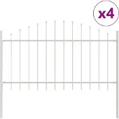 vidaXL Gartenzaun WOERDEN 4 stk. 170 x 140 cm Weiß
