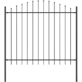 vidaXL Gartenzaun WOERDEN 170 x 165 cm Pulverbeschichteter Stahl Grau