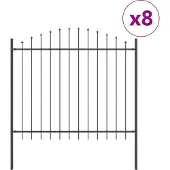 vidaXL Gartenzaun WOERDEN 8 Stk. 170 x 165 cm Grau